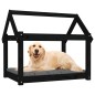 Cama para cães 81x60x70 cm madeira de pinho preto