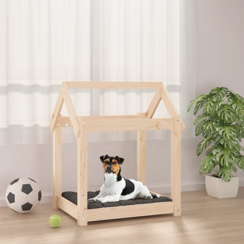 Cama para cães 61x50x70 cm madeira de pinho maciça-Ninhos para cães-Home Retail