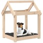 Cama para cães 61x50x70 cm madeira de pinho maciça