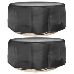 Capas p/ mobília de jardim 2 pcs c/ 10 ilhós Ø260x90 cm redondo