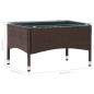 4 pcs conjunto lounge jardim c/ almofadões vime PE castanho