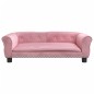 Cama para cães 95x55x30 cm veludo rosa