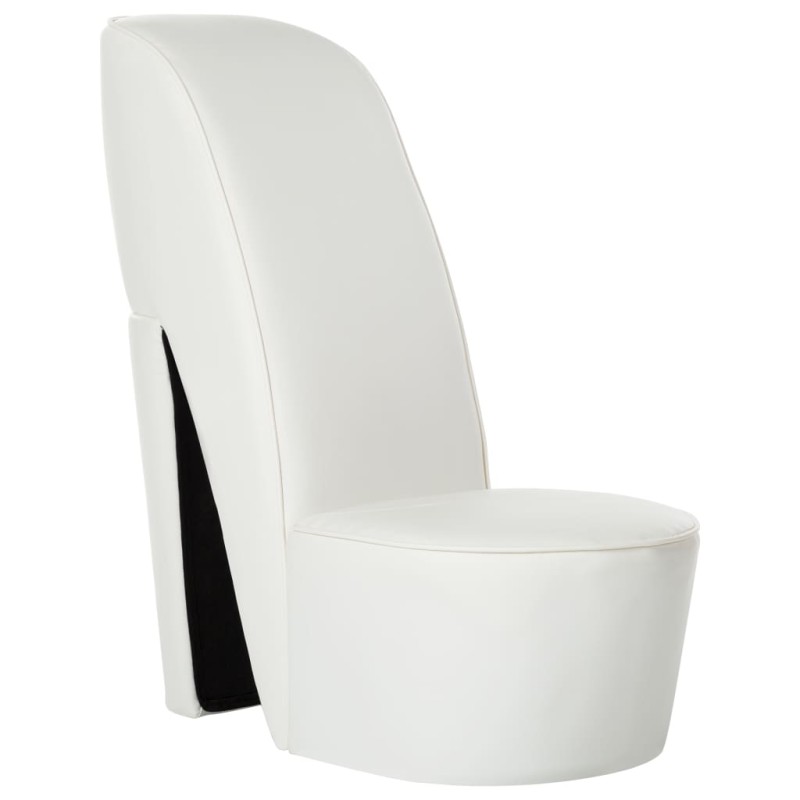 Cadeira estilo sapato de salto alto couro artificial branco-Poltronas-Home Retail