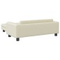 Cama para cães com extensão 100x50x30 cm couro artificial creme