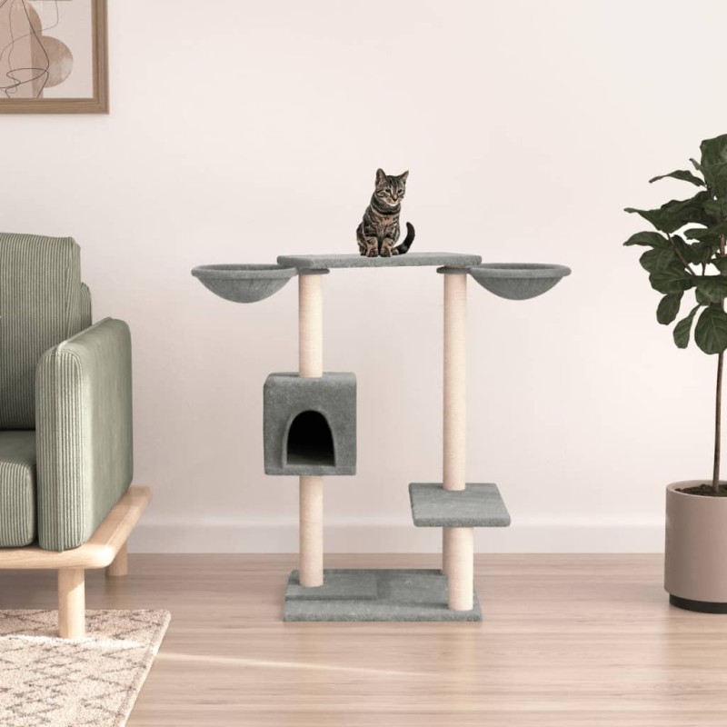 Árvore p/ gatos c/ postes arranhadores 82 cm cinzento-claro-Móveis para gatos-Home Retail