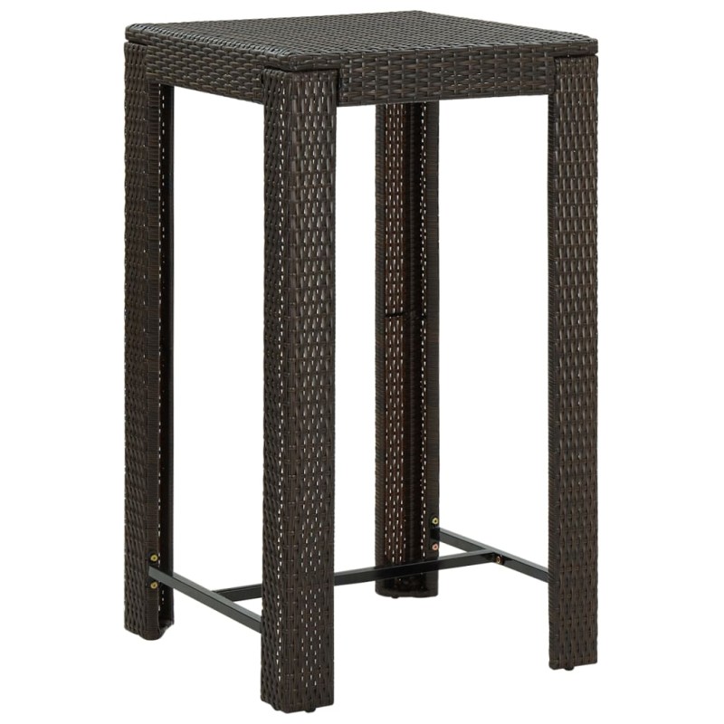 Mesa de bar para jardim 60,5x60,5x110,5 cm vime PE castanho-Mesas de jardim-Home Retail