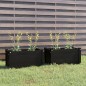 Vasos/floreiras de jardim 2 pcs 60x31x31 cm pinho maciço preto