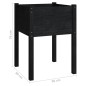 Vaso/floreira de jardim 2 pcs 50x50x70 cm pinho maciço preto