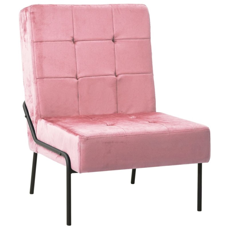 Cadeira de descanso 65x79x87 cm veludo rosa-Cadeiras-Home Retail