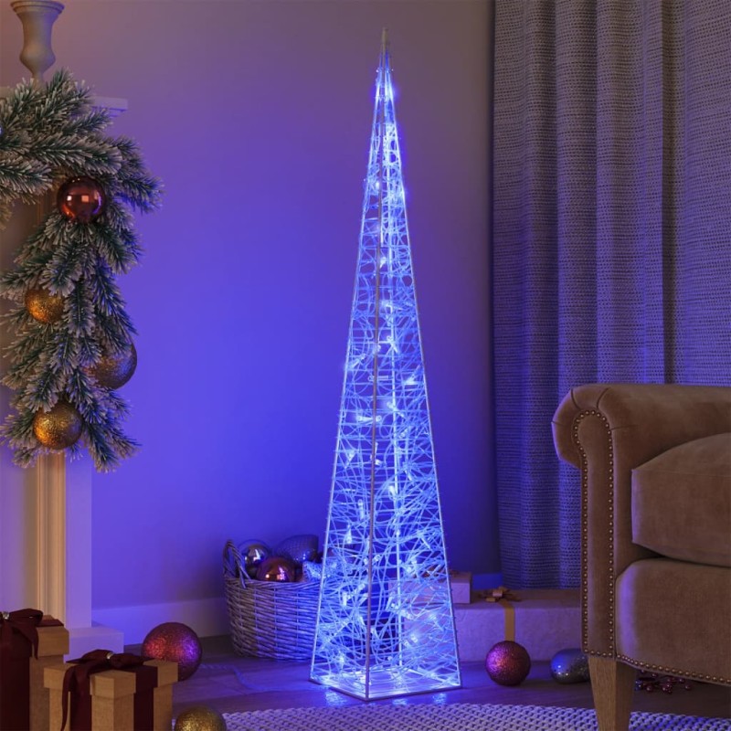 Cone de iluminação decorat. c/ LEDs azuis acrílico 120 cm-Luzes de Natal-Home Retail