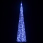 Cone de iluminação decorat. c/ LEDs azuis acrílico 120 cm