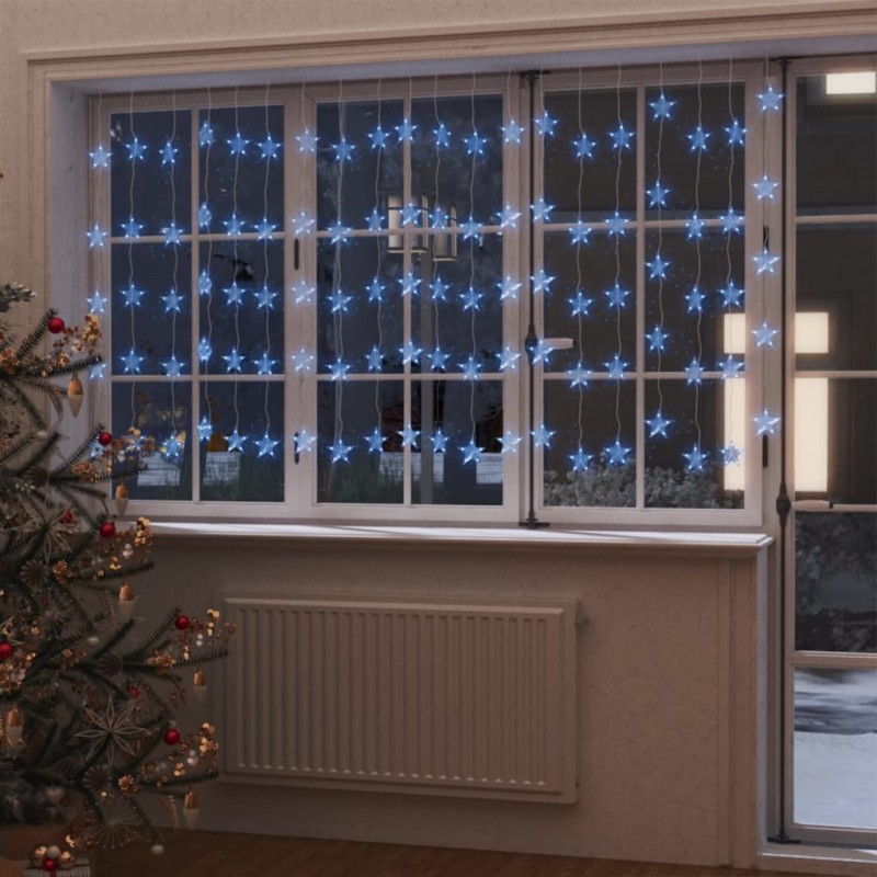 Cortina de iluminação c/ estrelas 500 luzes LED 8 funções azul-Luzes de Natal-Home Retail