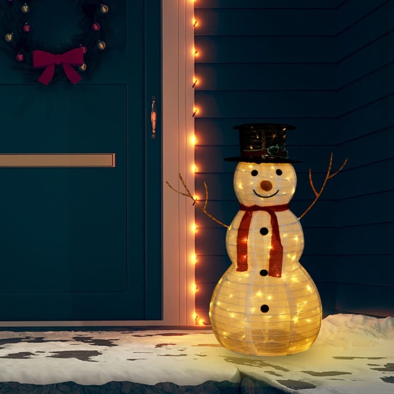 Boneco de neve decorativo com luz LED tecido de luxo 90 cm-Luzes de Natal-Home Retail