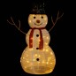 Boneco de neve decorativo com luz LED tecido de luxo 90 cm