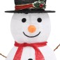 Boneco de neve decorativo com luz LED tecido de luxo 90 cm