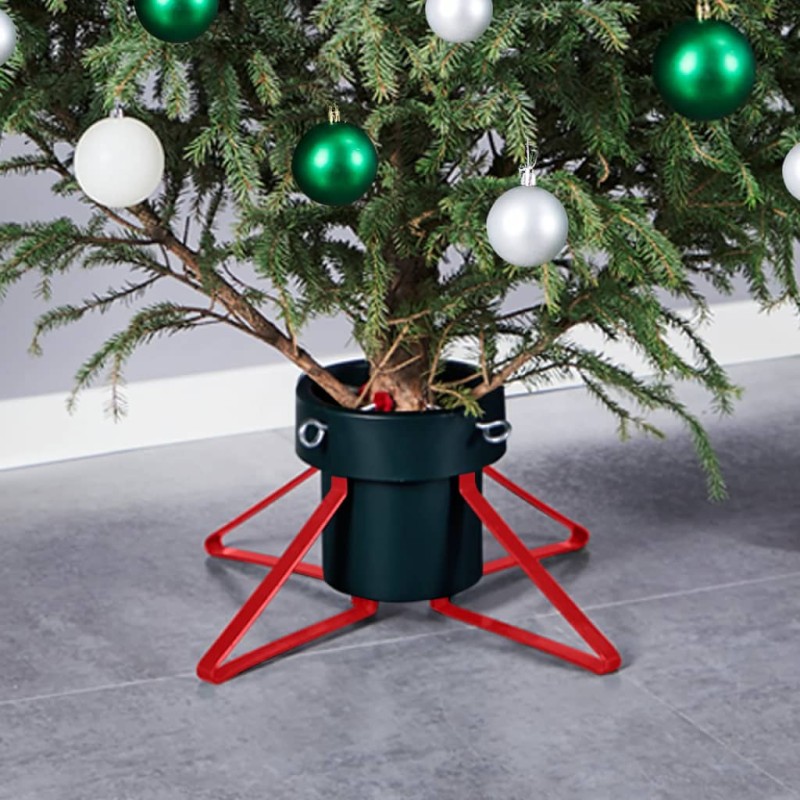 Suporte para árvore de Natal 46x46x19 cm verde e vermelho-Suportes para árvore de Natal-Home Retail