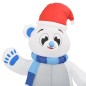 Urso polar insuflável de Natal LED interior/exterior 2,4 m