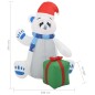 Urso polar insuflável de Natal LED interior/exterior 2,4 m