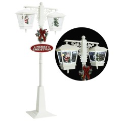 Candeeiro de rua c/ Pai Natal 81x40x188cm PVC branco e vermelho