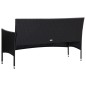 5 pcs conjunto lounge de jardim c/ almofadões vime PE preto