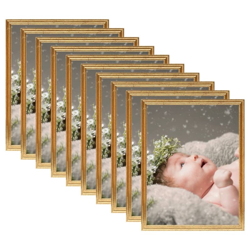 Molduras para mesa 10 pcs 10x15 cm MDF dourado-Porta-retratos-Home Retail