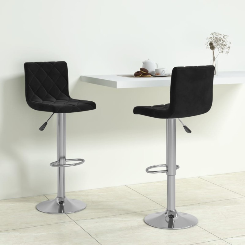 Bancos de bar 2 pcs veludo preto-Bancos de bar-Home Retail