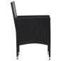 5 pcs conjunto lounge de jardim c/ almofadões vime PE preto