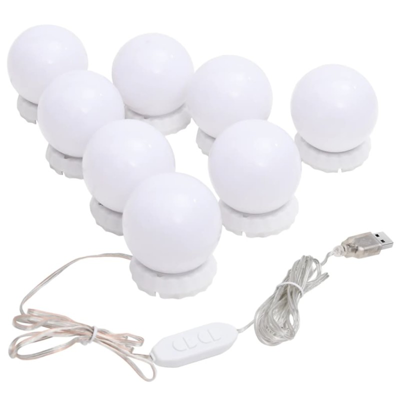 Iluminação de espelho c/ 8 lâmpadas LED branco quente e frio-Lâmpadas LED-Home Retail