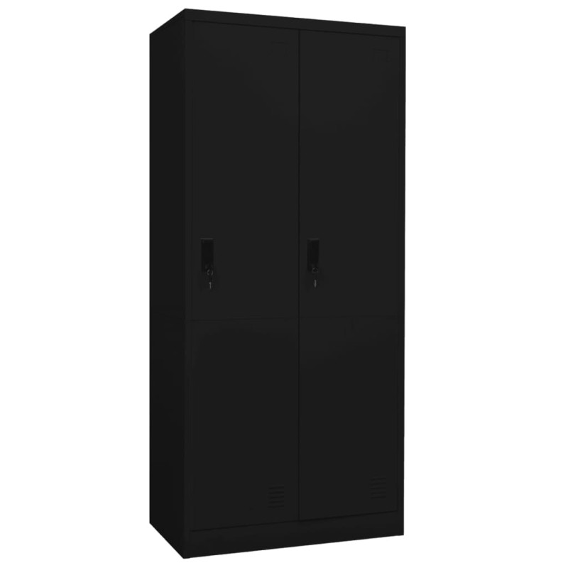 Roupeiro 80x50x180 cm aço preto-Guarda-roupas-Home Retail