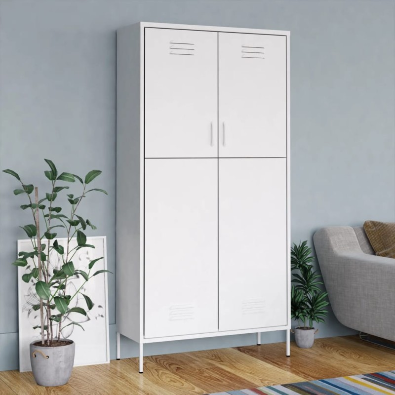 Roupeiro 90x50x180 cm aço branco-Guarda-roupas-Home Retail