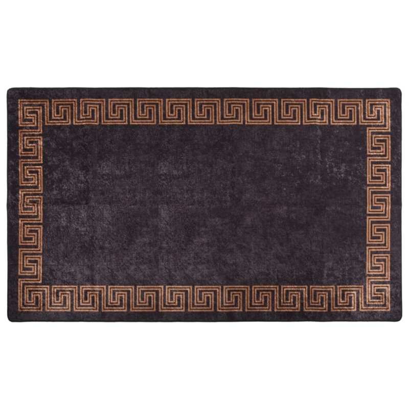 Tapete lavável antiderrapante 190x300 cm preto e dourado-Tapetes-Home Retail