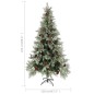 Árvore de Natal com pinhas 225 cm PVC e PE verde e branco