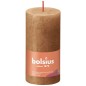 Bolsius Velas rústicas cilíndric. Shine 8pcs 100x50mm castanho moderno