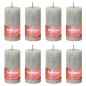 Bolsius Velas rústicas cilíndricas Shine 8pcs 100x50 mm cinzento areia