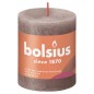 Bolsius Velas rústicas cilíndri. Shine 4pcs 80x68mm cinza-acastanhado