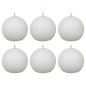 Bolsius Velas rústicas redondas Shine 6 pcs 76x71 mm branco nublado