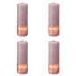 Bolsius Velas rústicas cilíndricas Shine 4pcs 190x68mm rosa cinza