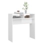 Mesa consola 78x30x80 cm derivados de madeira branco brilhante