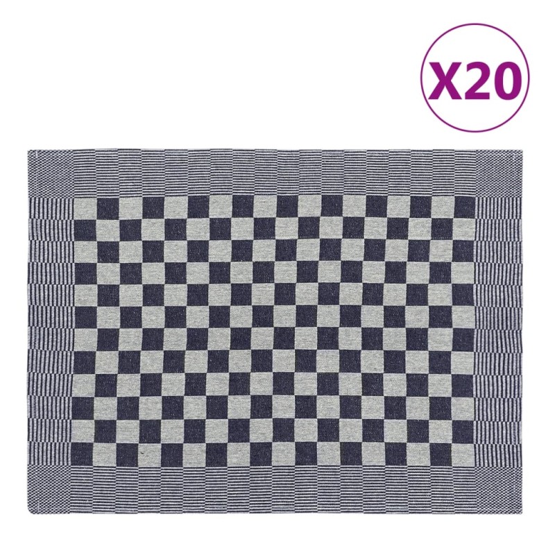 Panos de cozinha 20 pcs 50x70 cm algodão azul e branco-Toalhas de cozinha-Home Retail