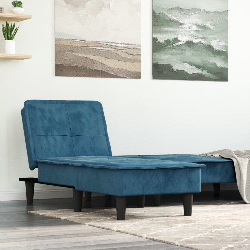 Chaise longue veludo azul-Cadeiras de descanso-Home Retail