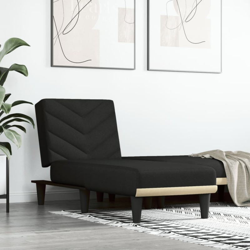 Chaise longue tecido preto-Cadeiras de descanso-Home Retail