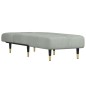 Chaise longue veludo cinzento-claro