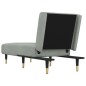 Chaise longue veludo cinzento-claro