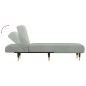 Chaise longue veludo cinzento-claro