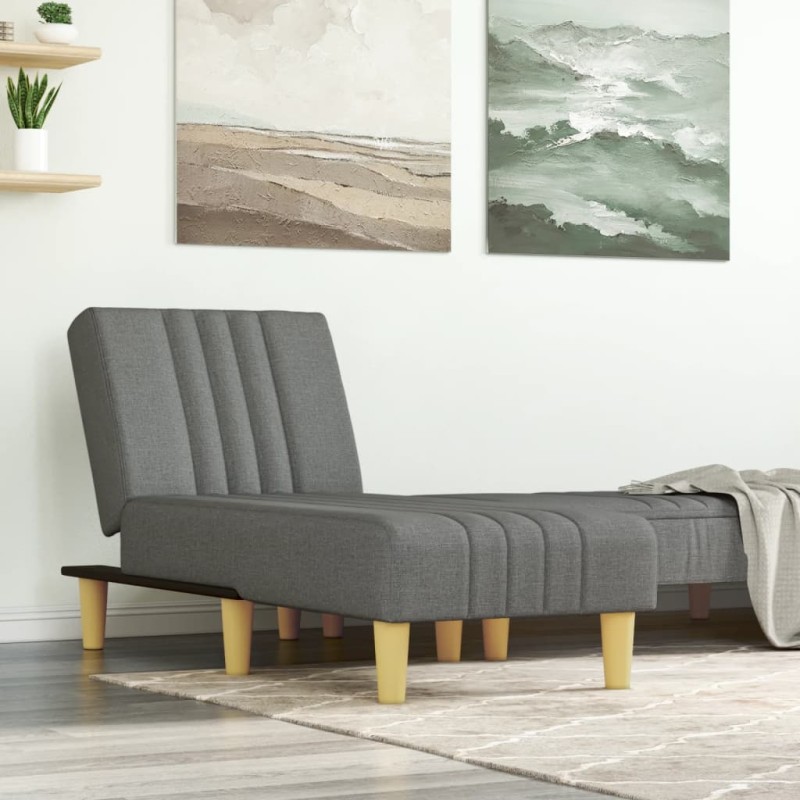 Chaise longue tecido cinzento-escuro-Cadeiras de descanso-Home Retail