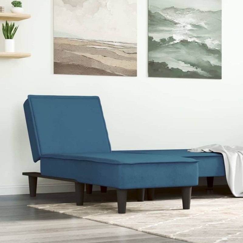 Chaise longue veludo azul-Cadeiras de descanso-Home Retail