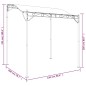 Toldo 2x2,3 m 180 g/m² tecido e aço cinzento-acastanhado