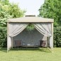 VidaXL Gazebo com telhado duplo 3x3x2,68 m tecido cor creme