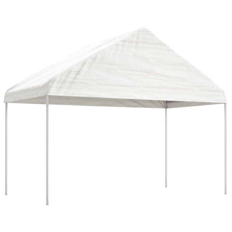 Gazebo com telhado 4,08x2,23x3,22 m polietileno branco-Toldos e gazebos-Home Retail