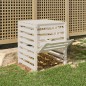 Caixote de compostagem 63,5x63,5x77,5cm pinho maciço branco